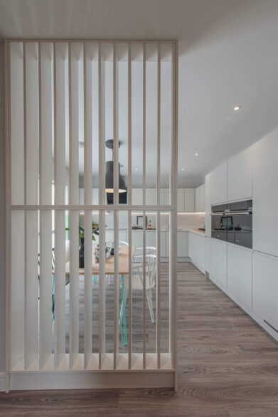 Interior image of our new build home, white kitchen